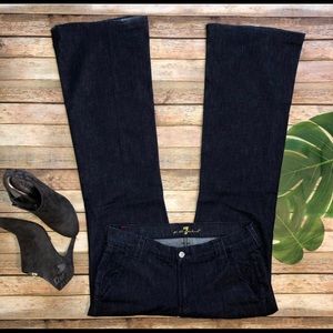 7 For All Mankind Dark Wash Wide Leg Trouser Jeans